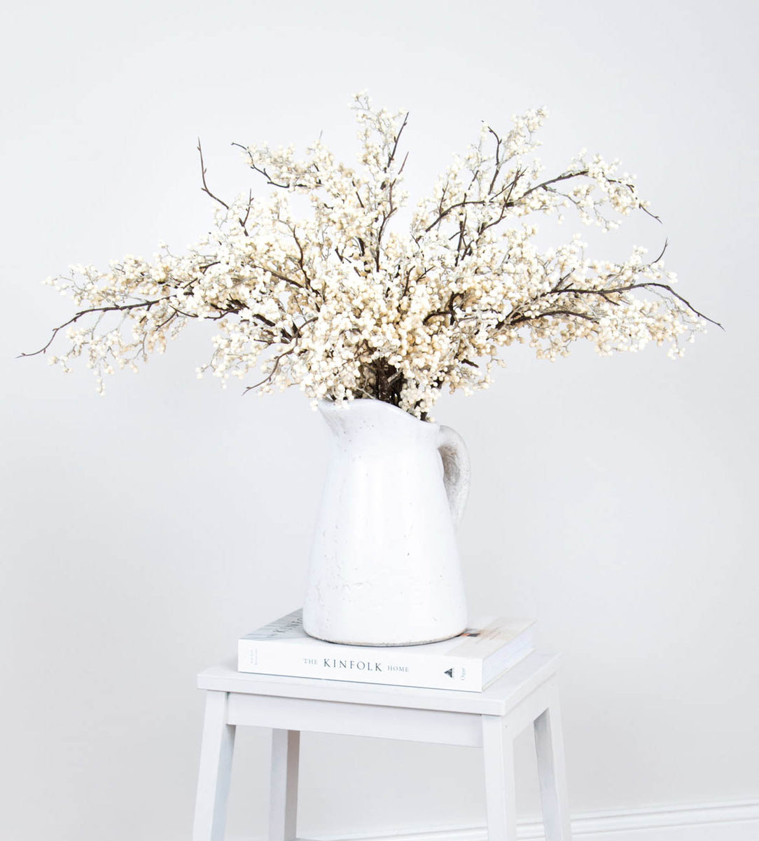 Faux Berry Spray - Winter White (3 Stems)