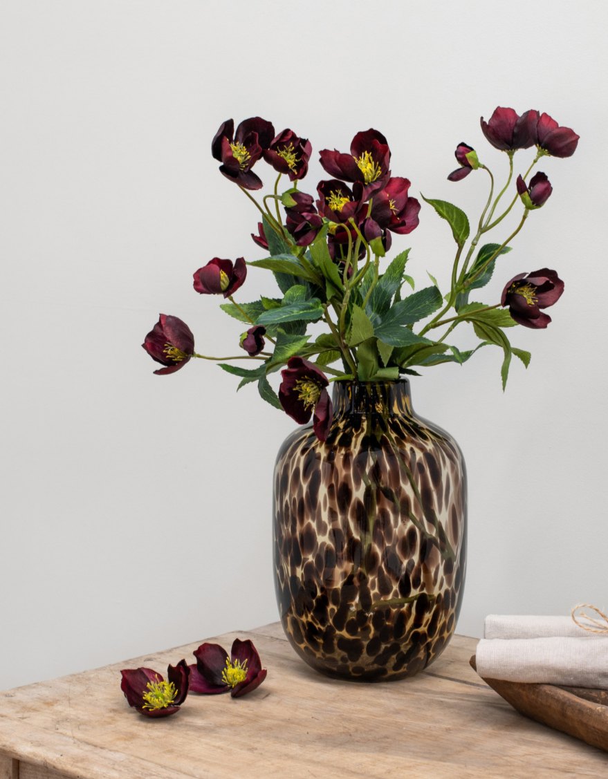 Artificial Flowers Autumn Burgundy Hellibores