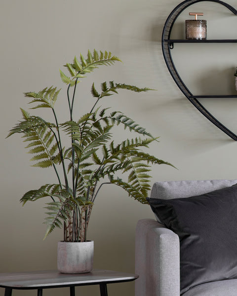 Artificial Plant potted large fern in cement pot