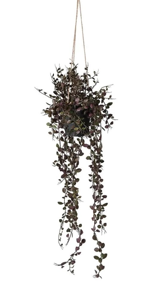 Burgundy Artificial Hanging Plant