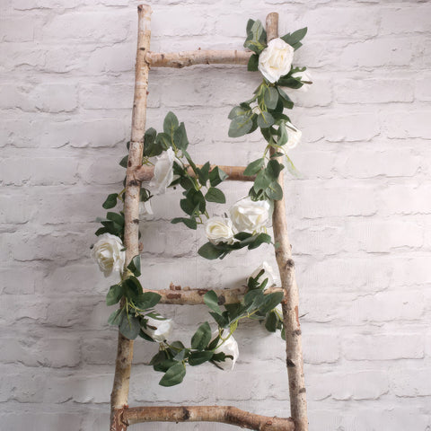 Artificial cream white rose flower garland wedding decoration