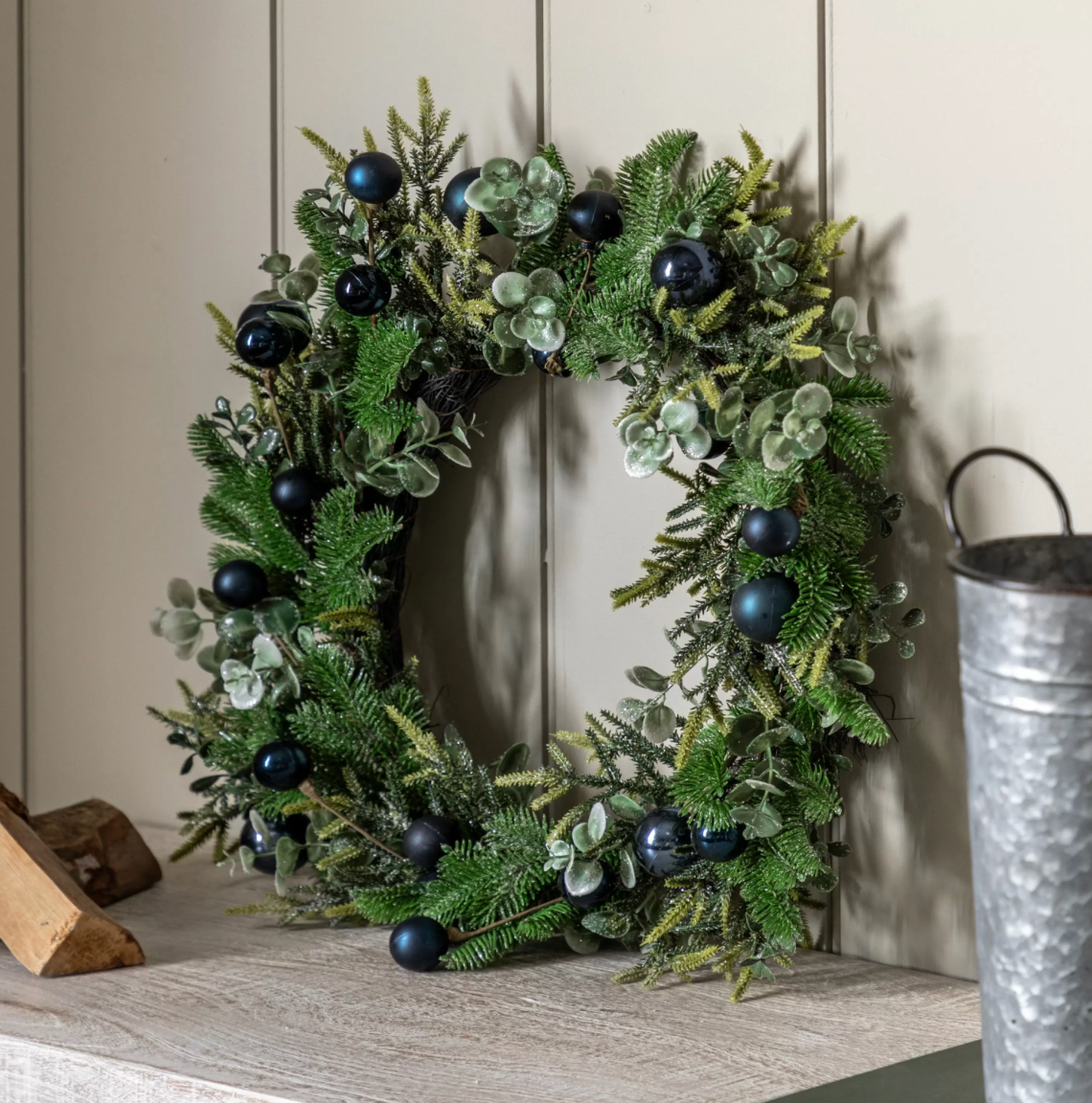 Blue Christmas Wreath 56cm