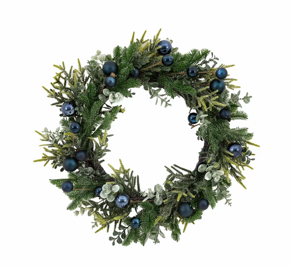 Blue Christmas Wreath 56cm