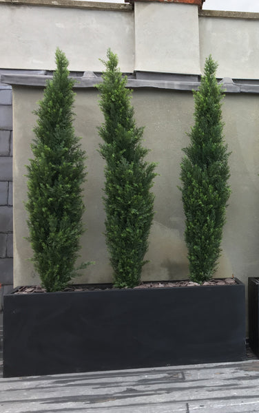 Artificial Outdoor UV Cedar Cypress Trees In Trough Planter